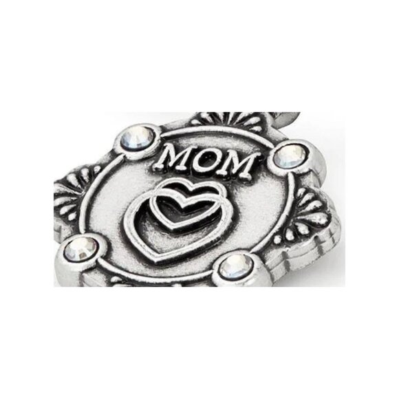 Alex and Ani Because I Love You Mom Silver Tone Crystal-Accented Bangle Bracelet - Picture 2 of 5